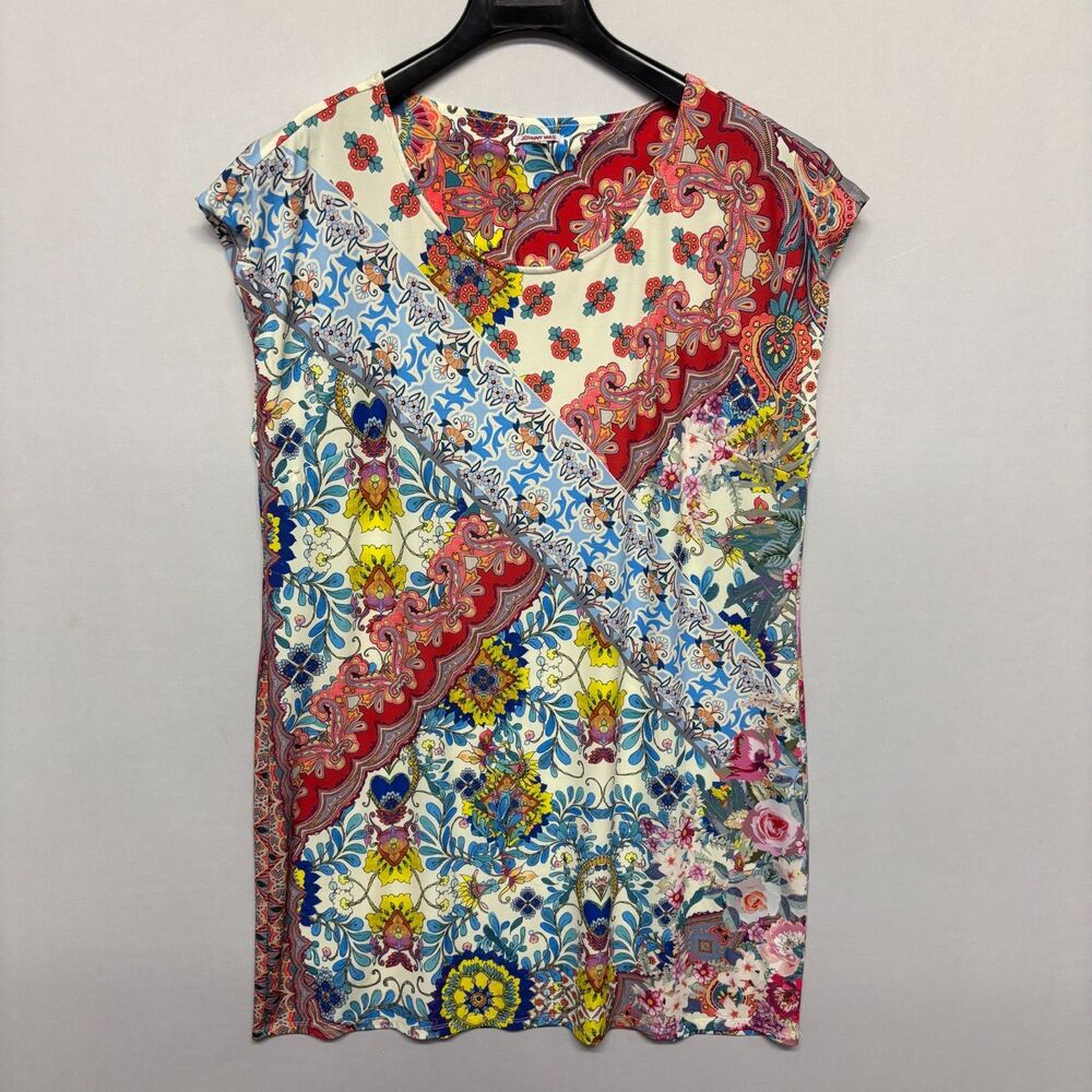 Johnny Was Women Floral Boho Mini Dress Size Large D135 -19